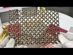 Antique Plated Brass Decorative Wire Mesh Grilles Square Hole 1m Width