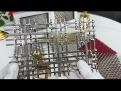 Bronze Ornamental Square Architectural Woven Metal Mesh Building Facade 7.8kg/M2