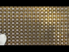 Brass Crimped SS Woven Wire Mesh Cladding Facade PVD Surface