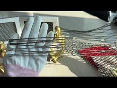 Ferruled 60m Hand Woven Mesh 304 Stainless Steel Natural Color