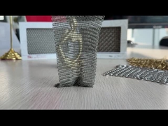 Decorative Chainmail Ring Mesh Curtain Screen Building Facades Natural Color