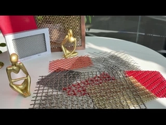 ISO9000 Square Hole Mesh Golden Crimped Metal Cabinet Mesh Antifire