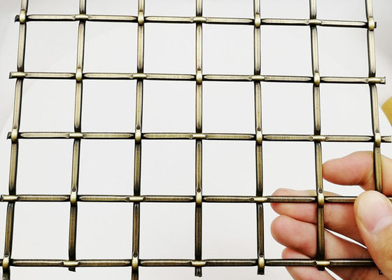 Antique Brass Furniture Cabinet Architectural Stainless Steel Wire Mesh 5.5mm
