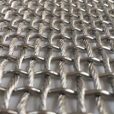 Plain Weave Stainless Steel Architectural Mesh 30m Length Customized Wire For Facade