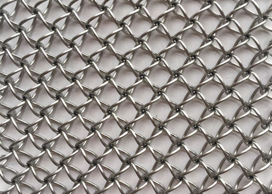 20m Facade Natural Colour Crimped Woven Wire Mesh 2.5mm Titanium Plating