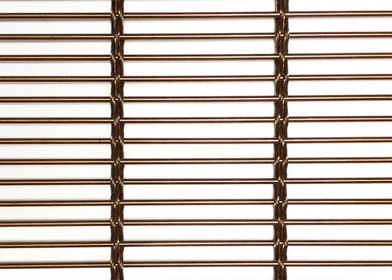 Rose Gold 10ft Stainless Steel Grill Mesh Curtain Plain Weave Nano Coating