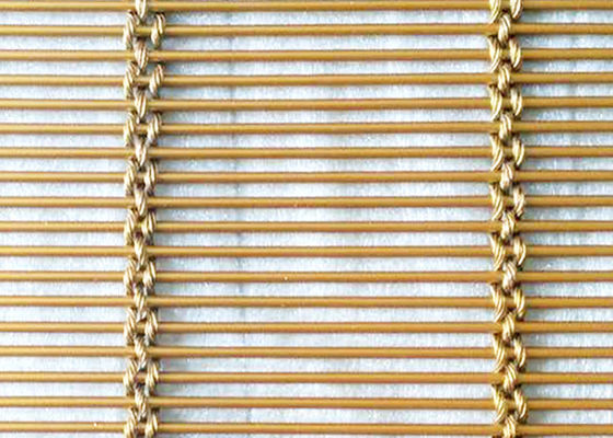 Paint Copper SS316L Cable Rod Woven Mesh Antifire Building Cladding