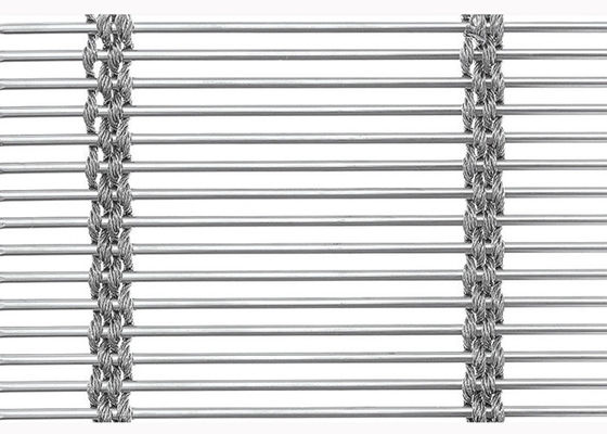 Anti Alkali Partition Stainless Steel Architectural Mesh Rope Rod 44.7% Opening