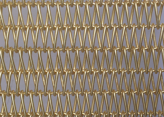 PVD Copper Curtain Metal Spiral Wire Mesh Oxidation Resistance