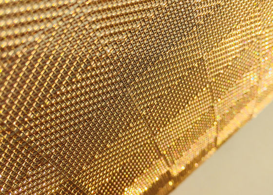 8ft Gold Glass Laminated Wire Mesh Antiwear For Furniture And Stairs