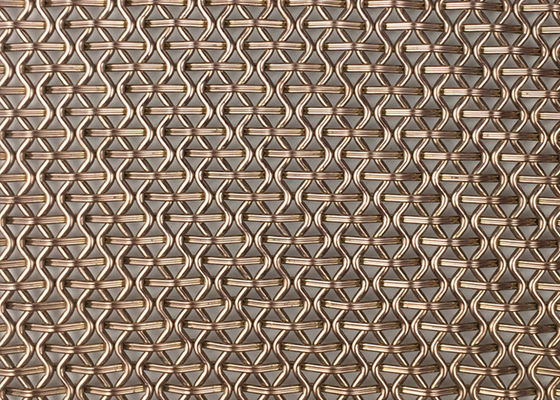 Architectural PVD Metal Decorative Woven Wire Mesh Facade Panels SS410 4.5mm