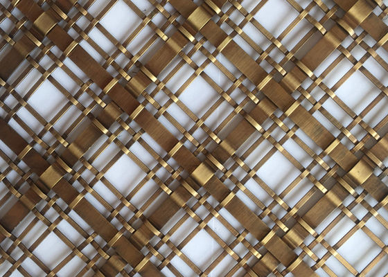 Ornamental Decorative Woven Wire Mesh Rustproof Antique Brass 3mm Thick