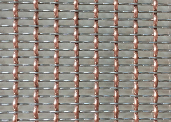 36m Decorative Woven Wire Mesh Room Divider 2.5mm Chrome Mesh Grill