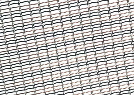Luxury Decorative Blue Color Glass With Metal Mesh Interlayer Plain Woven