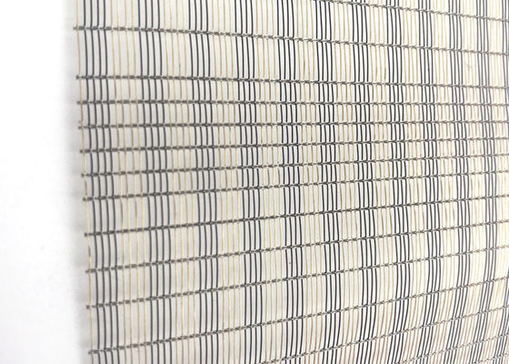 Ultra Thin Decorative Fine Metal Mesh Laminated Glass Fabrics 2.5m Width