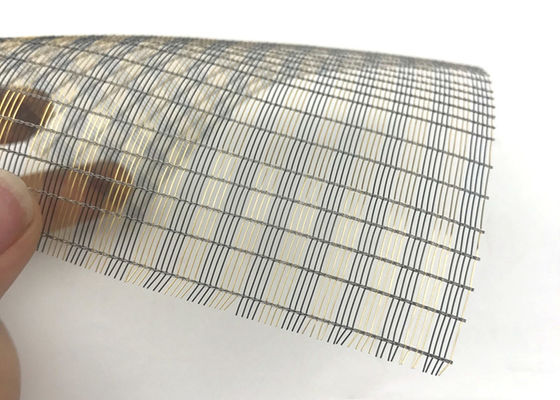 Ultra Thin Decorative Fine Metal Mesh Laminated Glass Fabrics 2.5m Width