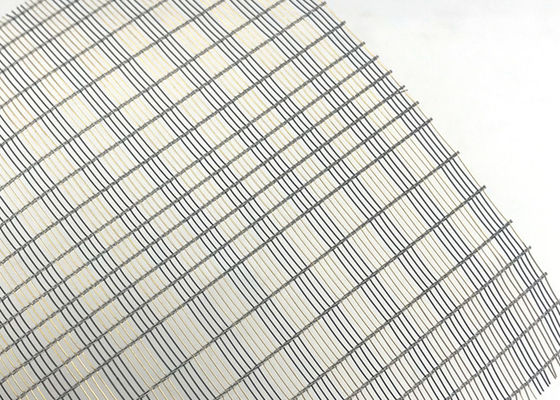 Ultra Thin Decorative Fine Metal Mesh Laminated Glass Fabrics 2.5m Width