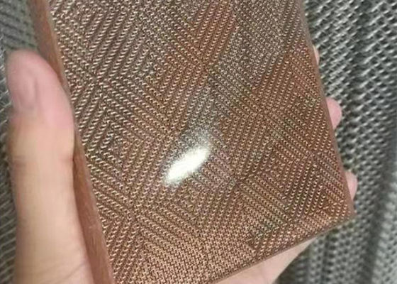 Art Brass Woven Metal Glass Laminated Wire Mesh 0.5mm