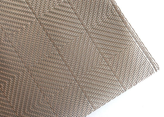Art Brass Woven Metal Glass Laminated Wire Mesh 0.5mm