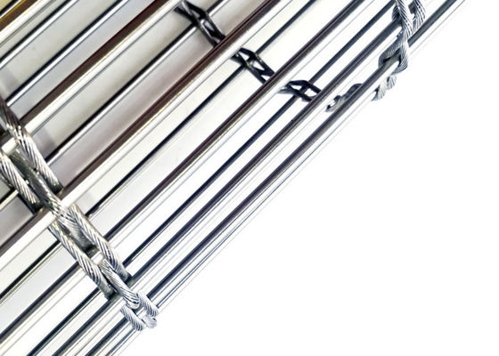 Ss 316 Flexible Cable Architectural Metal Mesh Facade Using 67% Opening