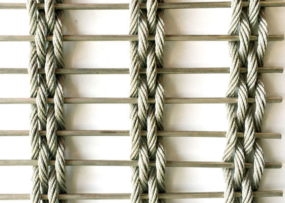 Flexible Woven 100x6m Stainless Steel Architectural Mesh Fabric Facade