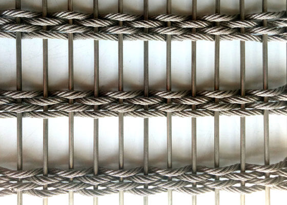 Flexible Woven 100x6m Stainless Steel Architectural Mesh Fabric Facade