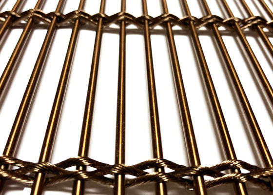 Rose Golden Flexible Cable Wire Stainless Steel Architectural Mesh For Facade