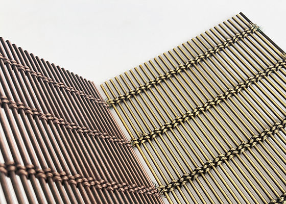 Antique Brass Ss316 Architectural Woven Metal Mesh Flexible Builing Facade Wire