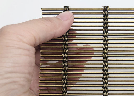 Antique Brass Ss316 Architectural Woven Metal Mesh Flexible Builing Facade Wire