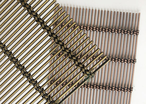 Antique Brass Ss316 Architectural Woven Metal Mesh Flexible Builing Facade Wire