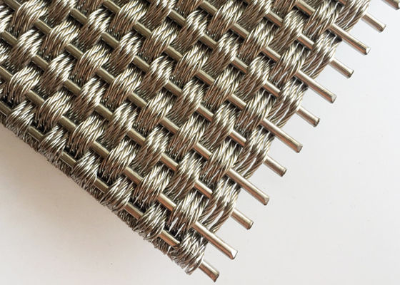 Decorative 5.5mm Architectural Steel Mesh Flexible Metal Woven For Column Covers