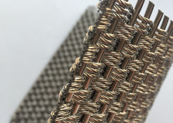 Decorative 5.5mm Architectural Steel Mesh Flexible Metal Woven For Column Covers