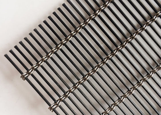 Black Building Facade Stainless Steel Architectural Mesh Cable Metal 120m X 6m