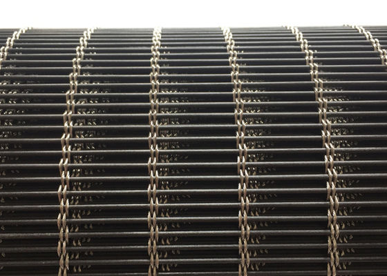 Black Building Facade Stainless Steel Architectural Mesh Cable Metal 120m X 6m