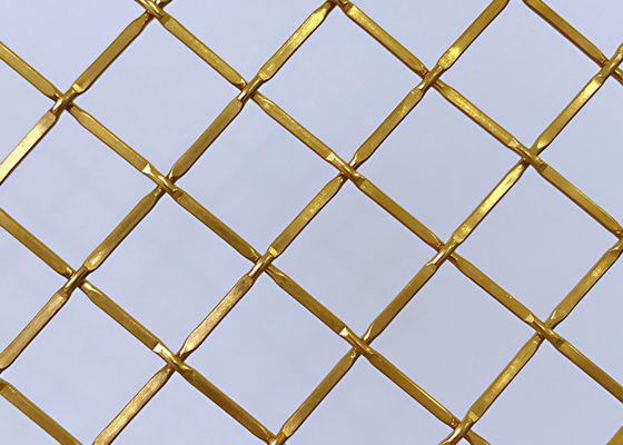 83% Gold Color Architectural Woven Metal Mesh For Stainless Steel Fabrics Cabinet