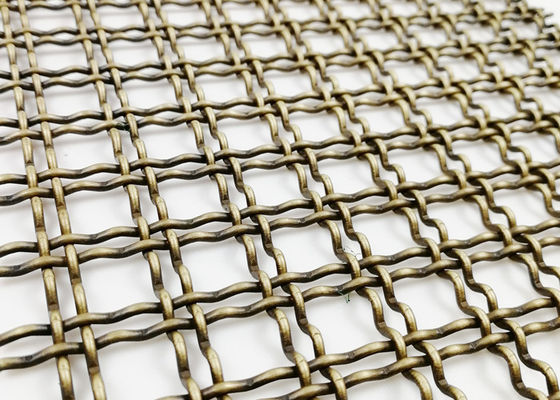 Decorative Cabinet Architectural Steel Mesh Antique Brass 5mm Thickness