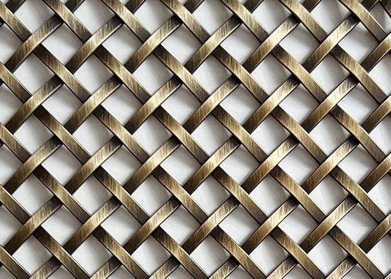 Bronze Color Antique Brass Woven Lock Crimp Wire Mesh For Wall