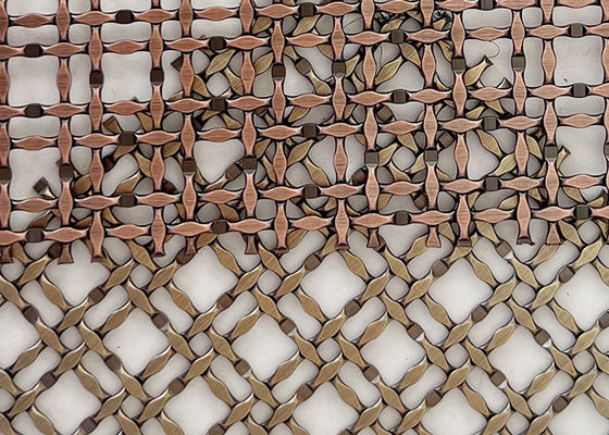 AISI 316 Bronze Stainless Steel Antique Brass Lock Crimp Wire Mesh For Partitions