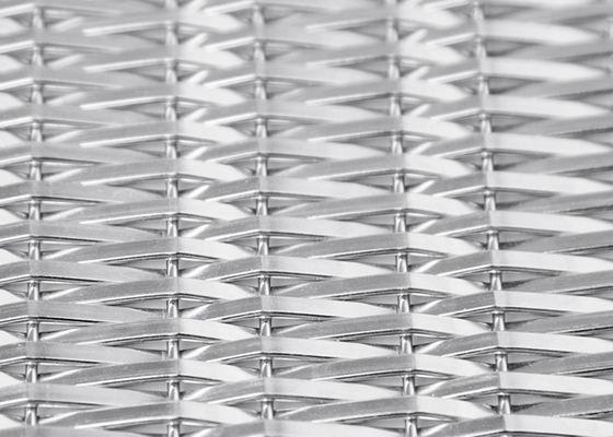 Stainless Steel Rigid Woven Wire Mesh Panels 4.8mm For Elevator Cladding