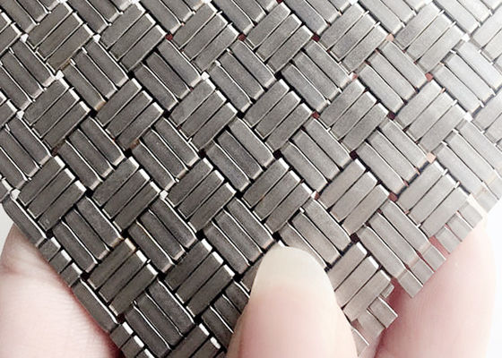 304SS 1.8mm Decorative Woven Steel Mesh Panels For Elevator Cab