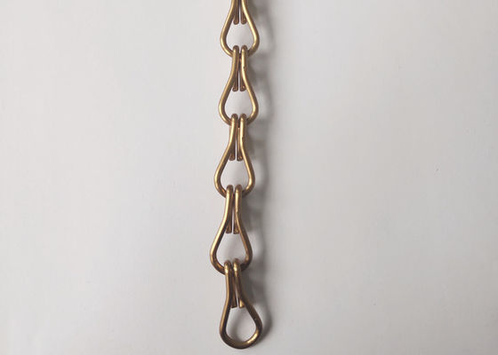 Sand Color 1.5mm Anodised Aluminium Chain Fly Screen For Ceiling Decoration