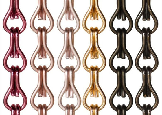 Brown 1.5mm Light Weight Aluminium Fly Screen Chains Decorative Assorted Colors