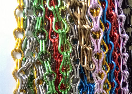Architectural Anodized 1.5mm Metal Chain Link Door Curtain Antirust