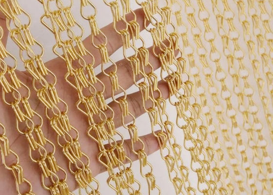 Architectural Anodized 1.5mm Metal Chain Link Door Curtain Antirust
