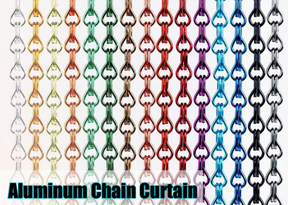 Architectural Anodized 1.5mm Metal Chain Link Door Curtain Antirust