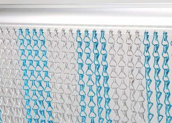 2.0mm Blue Anodized Aluminum Chain Door Fly Screen Double Hook