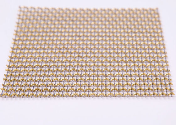 Brass Wire Decorative Woven Wire Mesh Woven Metal Mesh For Furniture 36m