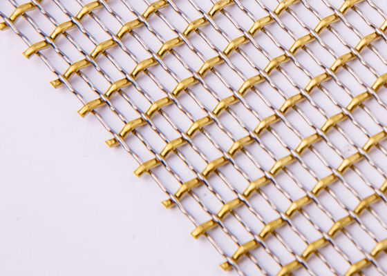 Brass Wire Decorative Woven Wire Mesh Woven Metal Mesh For Furniture 36m