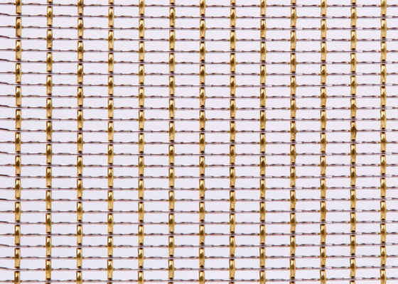 Brass Wire Decorative Woven Wire Mesh Woven Metal Mesh For Furniture 36m