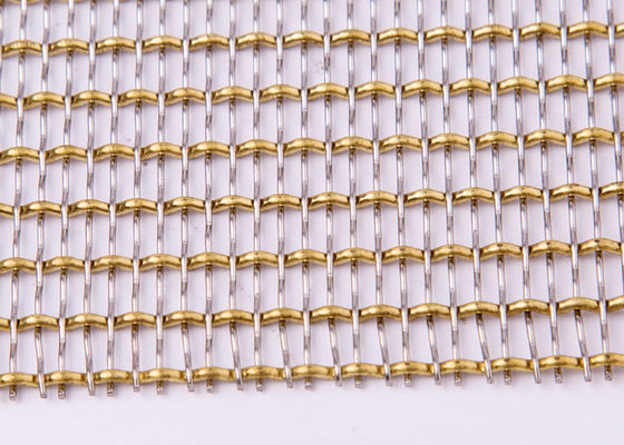Brass Wire Decorative Woven Wire Mesh Woven Metal Mesh For Furniture 36m